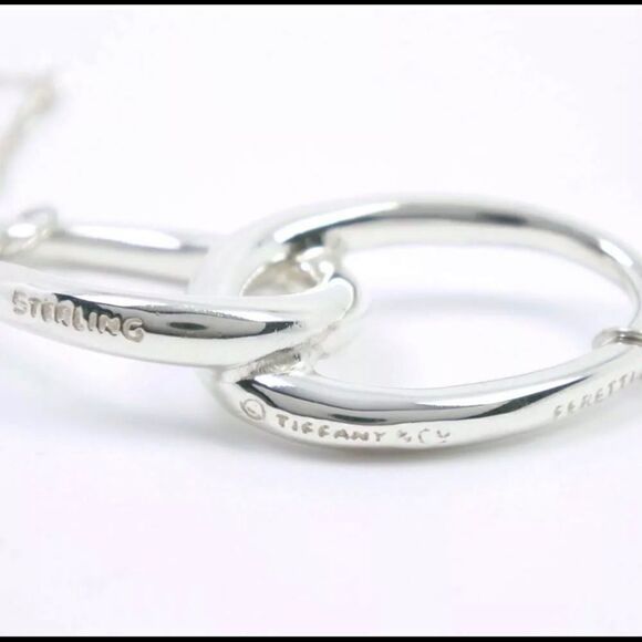 AuthenticTiffany & Co. Elsa Peretti Large Interlocking Ovals 925 Sterling Silver - Picture 6 of 10